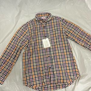 Plaid button down shirt long sleeves size 10